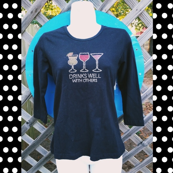 DRINKS WELL WITH OTHERS crystal embellished shirt - Picture 2 of 5